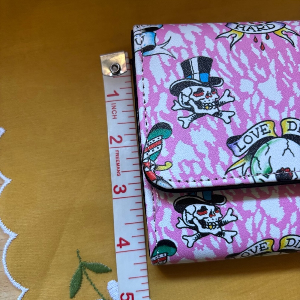 Ed Hardy Pink Tattoo-Inspired Skeleton wallet NWT - Picture 8 of 8
